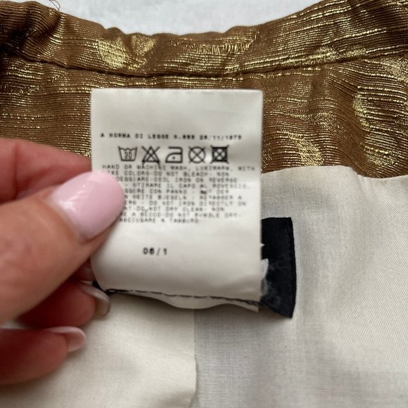 Auc Dolce Gabbana Gold Brocade Floral Coat IT 38 - Picture 15 of 16